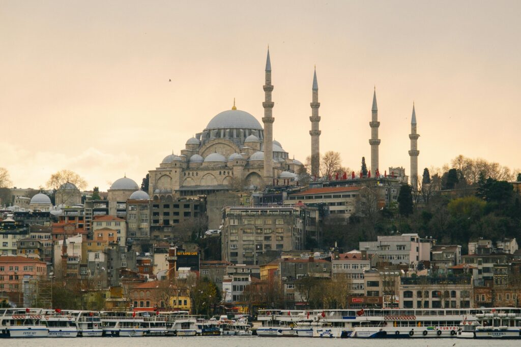 View of the majestic Blue Mosque in Istanbul