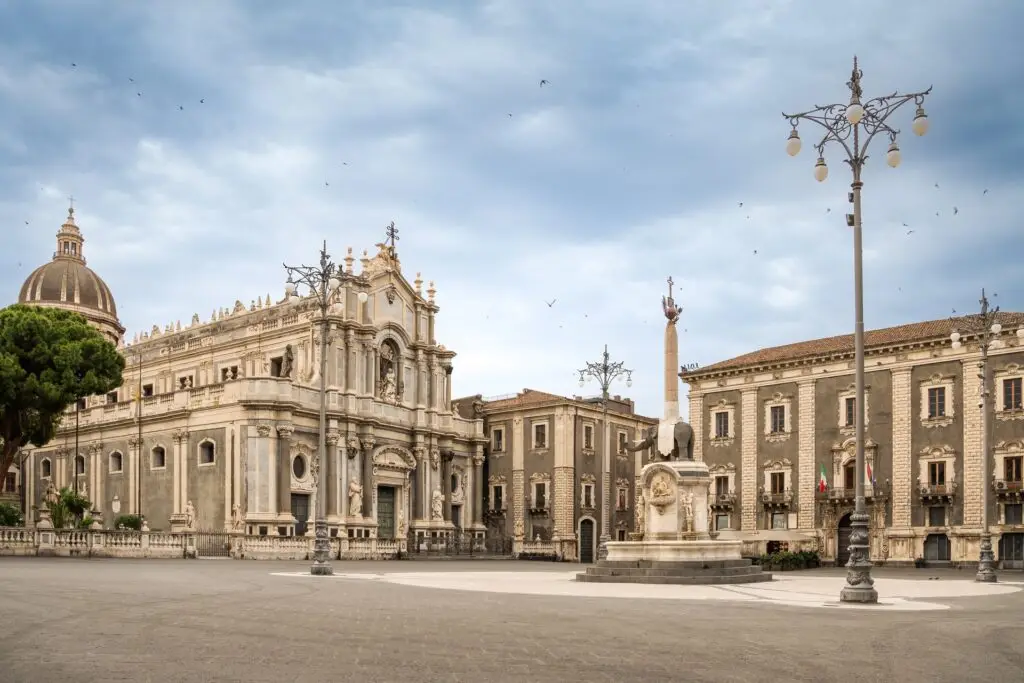 Church of Santa Agatha in the background of Piazza del Duomo, Catania