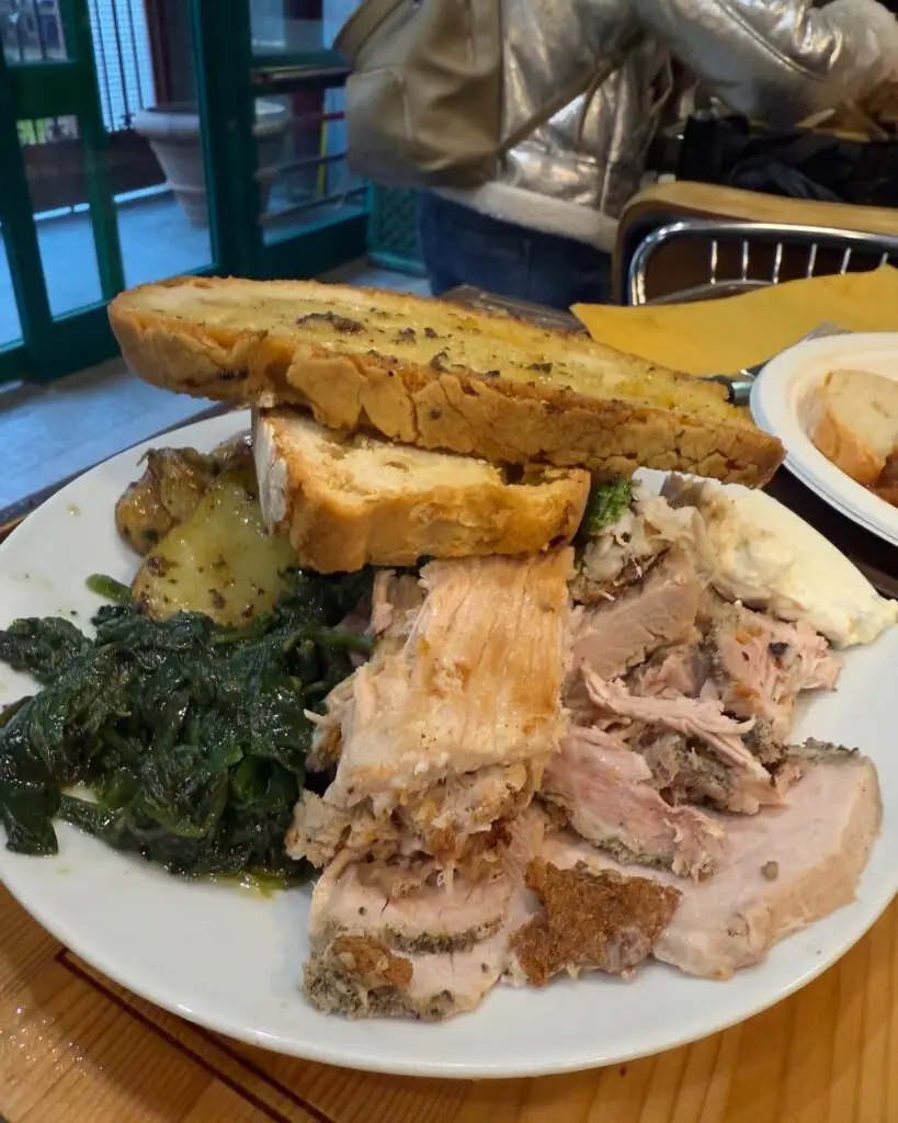 Roast pork dish at Mercato Centrale Florence