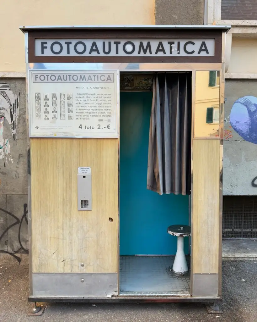 Vintage Fotoautomatica photobooth in Florence Italy
