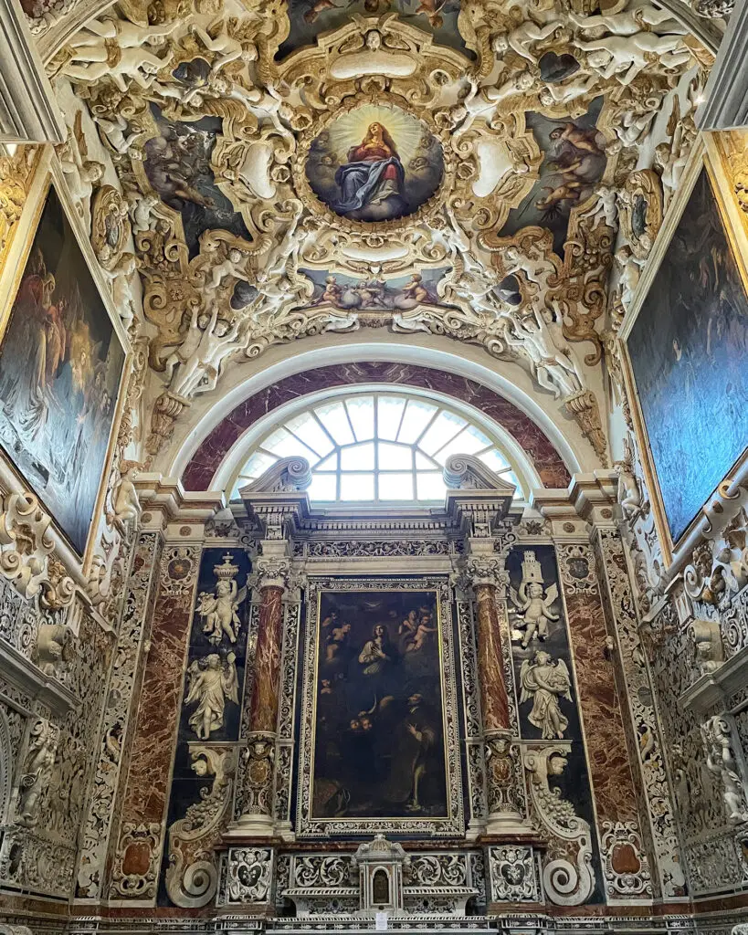 Elaborately decorated Baroque interior of Chiesa del Gesù di Casa Professa in Palermo